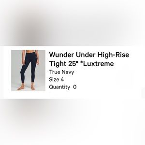 Navy blue wunder under with luxtreme size4 NWOT 25” high rise